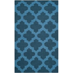 SAFAVIEH Handmade Flatweave Dhurries Lyndia Modern Moroccan Wool Rug Ink/Blue 3' x 5' SAFAVIEH Handmade Flatweave Dhurries Lyndia Modern Moroccan Wool Rug Ink/Blue 3' x 5'