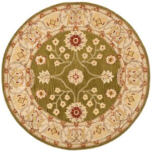 SAFAVIEH Handmade Anatolia Aurelia Traditional Oriental Hand-spun Wool Rug Moss/Ivory 6' Round SAFAVIEH Handmade Anatolia Aurelia Traditional Oriental Hand-spun Wool Rug Moss/Ivory 6' Round
