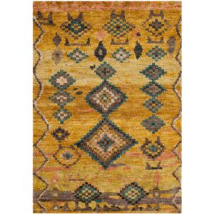 SAFAVIEH Hand-knotted Tangier Orly Modern Wool Rug Gold 4' x 6' SAFAVIEH Hand-knotted Tangier Orly Modern Wool Rug Gold 4' x 6'