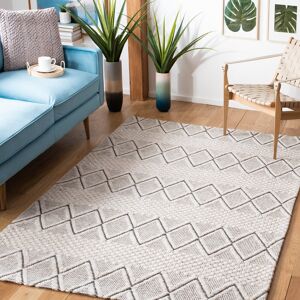 SAFAVIEH Handmade Marbella Sejada Wool Rug Silver/Black 8' x 10' SAFAVIEH Handmade Marbella Sejada Wool Rug Silver/Black 8' x 10'