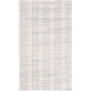 SAFAVIEH Handmade Marbella Cath Stripe Wool Rug Light Grey/Beige 4' x 6' SAFAVIEH Handmade Marbella Cath Stripe Wool Rug Light Grey/Beige 4' x 6'