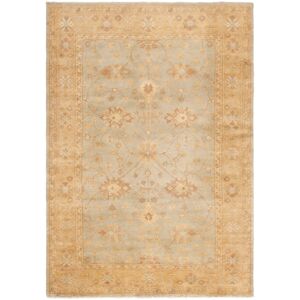 SAFAVIEH Couture Hand-knotted Oushak Fryni Traditional Oriental Wool Rug with Fringe Light Blue/Gold 6' x 9' SAFAVIEH Couture Hand-knotted Oushak Fryni Traditional Oriental Wool Rug with Fringe Light Blue/Gold 6' x 9'
