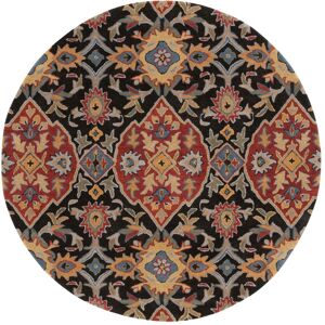 SAFAVIEH Heritage Oriental Hand-tufted Wool Area Rug Charcoal/Red 6' Round SAFAVIEH Heritage Oriental Hand-tufted Wool Area Rug Charcoal/Red 6' Round