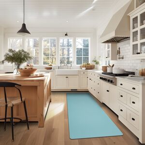 Ray Star Sleek Solid Light Blue Vinyl Kitchen Mat Blue 39.00''X20.10''X0.40'' Ray Star Sleek Solid Light Blue Vinyl Kitchen Mat Blue 39.00''X20.10''X0.40''