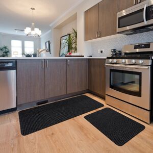 Beverly Rug Non Slip Washable Kitchen Rugs and Mats 2 Piece Set, 48 Dark Grey Set of 2 Beverly Rug Non Slip Washable Kitchen Rugs and Mats 2 Piece Set, 48 Dark Grey Set of 2