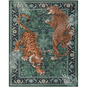 Bluebell Tiger Leopard Print Washable Area Rug, Boho Animal indoor Carpet, Non-Slip Low Pile Green 8'x10'(Green) Bluebell Tiger Leopard Print Washable Area Rug, Boho Animal indoor Carpet, Non-Slip Low Pile Green 8'x10'(Green)