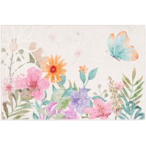SAFAVIEH Door and Kitchen Mat Machine Washable Slip Resistant Vangelica Rug Ivory/Pink 2'3 SAFAVIEH Door and Kitchen Mat Machine Washable Slip Resistant Vangelica Rug Ivory/Pink 2'3