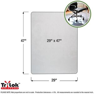 Floortex Cleartex® TrYlok® Vinyl Rectangular Chair Mat for Low Pile Carpets up to 1/4 29 47.0 In. L X 29.0 In. W X 0.09 In. D Floortex Cleartex® TrYlok® Vinyl Rectangular Chair Mat for Low Pile Carpets up to 1/4 29 47.0 In. L X 29.0 In. W X 0.09 In. D