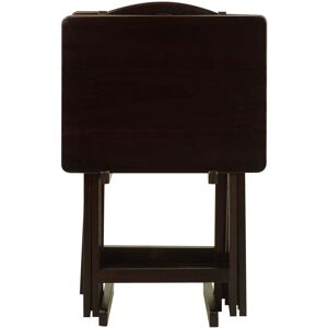 Porch & Den Laflin Solid Wood Traditional 5-piece Tray Table Set Espresso 14.75 In. X 19.0 In. X 25.5 In. Porch & Den Laflin Solid Wood Traditional 5-piece Tray Table Set Espresso 14.75 In. X 19.0 In. X 25.5 In.