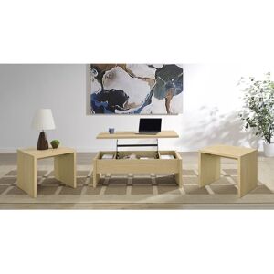 Coaster Canoga Lift Top Cocktail Coffee Table Set Light Oak 3-piece set Coaster Canoga Lift Top Cocktail Coffee Table Set Light Oak 3-piece set