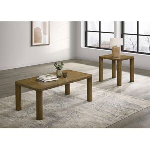 Coaster Castlewood Cocktail Coffee Table Set Brown Oak 2-Piece Set Coaster Castlewood Cocktail Coffee Table Set Brown Oak 2-Piece Set
