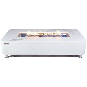 Elementi Plus Valencia Outdoor Fire Pit Table Concrete Rectangular 60000 BTU - 62 x 30 inches with Lid, Fire Glass, and Cover White 62.0 In. L X 30.0 In. W X 14.4 In. H Elementi Plus Valencia Outdoor Fire Pit Table Concrete Rectangular 60000 BTU - 62 x 30 inches with Lid, Fire Glass, and Cover White 62.0 In. L X 30.0 In. W X 14.4 In. H