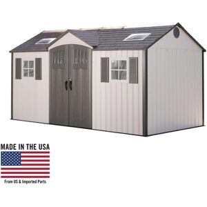 Lifetime 15 Ft. x 8 Ft. Outdoor Storage Shed Desert Sand 96.0 In. L X 180.0 In. W X 96.0 In. H Lifetime 15 Ft. x 8 Ft. Outdoor Storage Shed Desert Sand 96.0 In. L X 180.0 In. W X 96.0 In. H