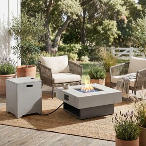 Orange Casual Square Iron Outdoor Propane Fire Pit Table with Hidden Fuel Tank, 50,000 BTU Weather-Resistant Gas Fire Pit Light Grey 29.5 In. W X 14.3 In. H X 29.5 In. D Orange Casual Square Iron Outdoor Propane Fire Pit Table with Hidden Fuel Tank, 50,000 BTU Weather-Resistant Gas Fire Pit Light Grey 29.5 In. W X 14.3 In. H X 29.5 In. D