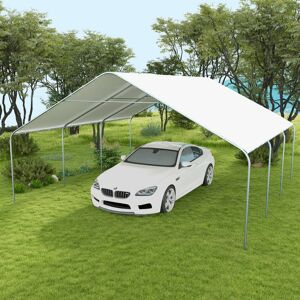 Outsunny Carport, 19' x 19.5' Heavy Duty Party Tent Portable Garage, Outdoor Canopy Tent with Galvanized Steel Frame White Over 50 lbs. Outsunny Carport, 19' x 19.5' Heavy Duty Party Tent Portable Garage, Outdoor Canopy Tent with Galvanized Steel Frame White Over 50 lbs.