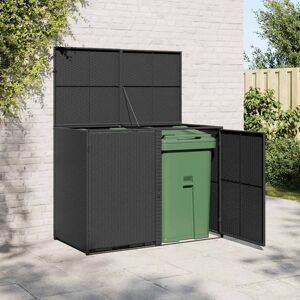 vidaXL Double Wheelie Bin Shed with Lid, 31.5x58.3x43.7 Inches Black - 58.3 Black 58.3 vidaXL Double Wheelie Bin Shed with Lid, 31.5x58.3x43.7 Inches Black - 58.3 Black 58.3