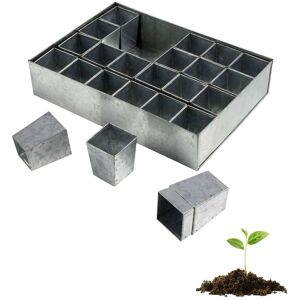 Kings County Tools Seed Starter Tray - Galvanized Steel Seedling Tray with 24 Plant Starter Pots Silver 12.5 In. L X 8.5 In. W X 3.0 In. H Kings County Tools Seed Starter Tray - Galvanized Steel Seedling Tray with 24 Plant Starter Pots Silver 12.5 In. L X 8.5 In. W X 3.0 In. H
