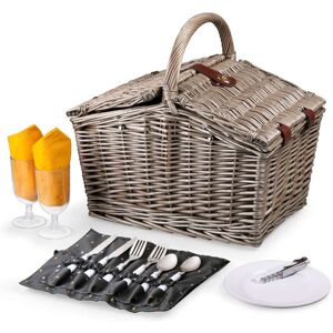Picnic Time Anthology Collection Piccadilly Picnic Basket Grey 16.0 In. L X 9.5 In. W X 14.5 In. H Picnic Time Anthology Collection Piccadilly Picnic Basket Grey 16.0 In. L X 9.5 In. W X 14.5 In. H