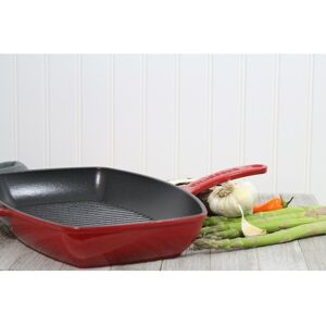 Chasseur 12-inch Red Rectangular French Enameled Cast Iron Grill Pan Red See Details Chasseur 12-inch Red Rectangular French Enameled Cast Iron Grill Pan Red See Details