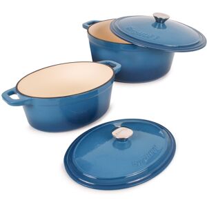 BergHOFF Neo 6pc Cast Iron Dutch Oven Cookware Set with Lids, Blue Blue 13.0 In. L X 13.0 In. W X 6.0 In. H BergHOFF Neo 6pc Cast Iron Dutch Oven Cookware Set with Lids, Blue Blue 13.0 In. L X 13.0 In. W X 6.0 In. H