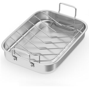 Royalcraft Roasting Pan 15.6 Silver 15.55 In. L X 15.55 In. W X 2.36 In. H Royalcraft Roasting Pan 15.6 Silver 15.55 In. L X 15.55 In. W X 2.36 In. H