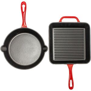 BergHOFF Neo 2pc Cast Iron 10 Red 12.0 In. L X 17.5 In. W X 3.5 In. H BergHOFF Neo 2pc Cast Iron 10 Red 12.0 In. L X 17.5 In. W X 3.5 In. H