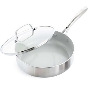 GreenLife Healthy Ceramic Nonstick Stainless Steel Pro Covered Skillet 11 Stainless Steel 11 Inch GreenLife Healthy Ceramic Nonstick Stainless Steel Pro Covered Skillet 11 Stainless Steel 11 Inch