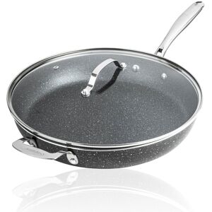 Granitestone Ceraluxe 14” Ceramic Nonstick Skillet with Lid and Helper Handle Cream Over 12 Inches Granitestone Ceraluxe 14” Ceramic Nonstick Skillet with Lid and Helper Handle Cream Over 12 Inches