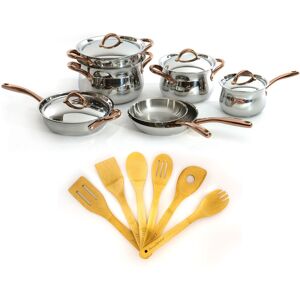 BergHOFF Ouro Gold 17Pc 18/10 Stainless Steel Cookware Set, SS Lids Silver 13.0 In. L X 23.0 In. W X 12.0 In. H BergHOFF Ouro Gold 17Pc 18/10 Stainless Steel Cookware Set, SS Lids Silver 13.0 In. L X 23.0 In. W X 12.0 In. H