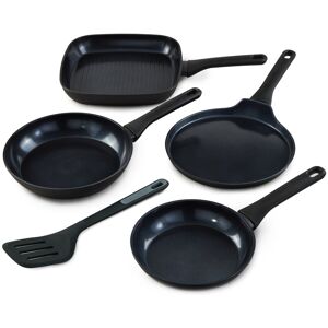 BergHOFF Helix 5Pc Nonstick Ceramic Specialty Cookware Set with Slotted Turner, Recycled Aluminum, Black Black 23.72 In. L X 8.3 In. W X 4.91 In. H BergHOFF Helix 5Pc Nonstick Ceramic Specialty Cookware Set with Slotted Turner, Recycled Aluminum, Black Black 23.72 In. L X 8.3 In. W X 4.91 In. H
