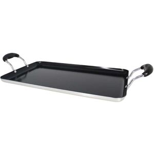 IMUSA 17x10in Aluminum Black Ceramic Double Burner Griddle with Cool Touch Handles, Black Black 10.73 In. L X 21.85 In. W X 3.15 In. H IMUSA 17x10in Aluminum Black Ceramic Double Burner Griddle with Cool Touch Handles, Black Black 10.73 In. L X 21.85 In. W X 3.15 In. H