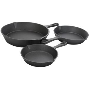 Gibson Home Addlestone 3 Piece Pre-Seasoned Cast Iron Skillet Set - 3pc Black 3pc Gibson Home Addlestone 3 Piece Pre-Seasoned Cast Iron Skillet Set - 3pc Black 3pc