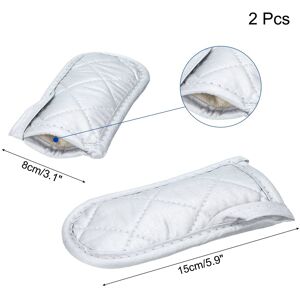 Unique 2Pcs Cast Iron Skillet Handle Covers Cotton 3.1x5.9in, Black Silver Tone 3.1x5.9in Unique 2Pcs Cast Iron Skillet Handle Covers Cotton 3.1x5.9in, Black Silver Tone 3.1x5.9in
