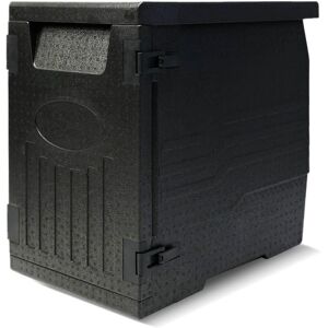 91 Qt Lightweight Food Pan Carrier w/Built-in Handles & Door Latch Black 25.0 In. L X 17.5 In. W X 24.0 In. H 91 Qt Lightweight Food Pan Carrier w/Built-in Handles & Door Latch Black 25.0 In. L X 17.5 In. W X 24.0 In. H