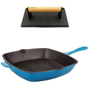 BergHOFF Neo 2pc Cast Iron 11 Blue 12.5 In. L X 18.5 In. W X 3.0 In. H BergHOFF Neo 2pc Cast Iron 11 Blue 12.5 In. L X 18.5 In. W X 3.0 In. H