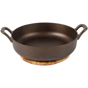 Bloomhouse Natural Bronze Finish Pre-seasoned Cast Iron Grill, Everyday Pan, Skillet & Olive Wood Trivet Brown 15.5 Bloomhouse Natural Bronze Finish Pre-seasoned Cast Iron Grill, Everyday Pan, Skillet & Olive Wood Trivet Brown 15.5