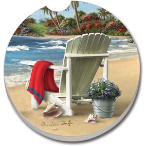Counterart Absorbent Stone Car You Can Dream Beach Chair Coaster (Set of 2) - 4x6 Multi 4x6 Counterart Absorbent Stone Car You Can Dream Beach Chair Coaster (Set of 2) - 4x6 Multi 4x6