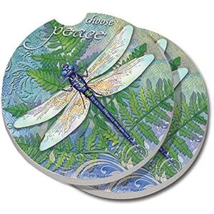 Counterart Absorbent Stone Car Coaster Dragonfly Inspiration (Set of 2) - 4x6 Multi 4x6 Counterart Absorbent Stone Car Coaster Dragonfly Inspiration (Set of 2) - 4x6 Multi 4x6
