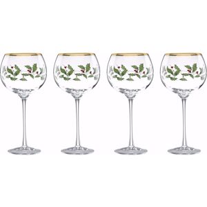 Lenox Holiday 4-Piece Wine Glass Set Red Capacity: 8 oz. Lenox Holiday 4-Piece Wine Glass Set Red Capacity: 8 oz.