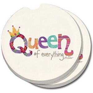 Counterart Absorbent Stone Car Coaster Queen of Everything (Set of 2) - 4x6 Multi 4x6 Counterart Absorbent Stone Car Coaster Queen of Everything (Set of 2) - 4x6 Multi 4x6