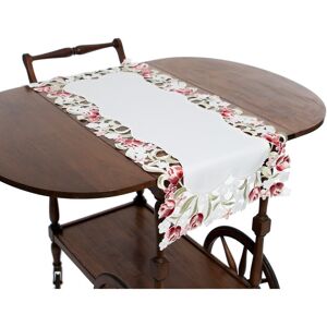 Manor Luxe Lush Rosette Embroidered Cutwork Table Runner, 16 by 34-Inch White 16''x34'' Manor Luxe Lush Rosette Embroidered Cutwork Table Runner, 16 by 34-Inch White 16''x34''