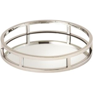 Jiallo Beam Round Tray with Mirror 15 Silver 2.0 In. X 15.0 In. X 15.0 In. Jiallo Beam Round Tray with Mirror 15 Silver 2.0 In. X 15.0 In. X 15.0 In.