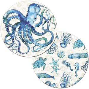 Counterart Round Reversible Wipe-clean Placemats Set of 4 - Deep Sea Multi Set of 4 Counterart Round Reversible Wipe-clean Placemats Set of 4 - Deep Sea Multi Set of 4