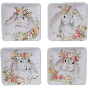 Certified International Sweet Bunny Canape/Snack Plates, Set of 4 Green,White,Grey 6.0 In. X 0.75 In. Certified International Sweet Bunny Canape/Snack Plates, Set of 4 Green,White,Grey 6.0 In. X 0.75 In.