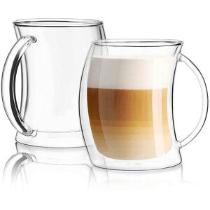 JoyJolt Caleo Glass Coffee/ Latte Cups, Double Wall Insulated Glasses, Set of 2 13.5 oz - 13.5 oz Clear 13.5 oz JoyJolt Caleo Glass Coffee/ Latte Cups, Double Wall Insulated Glasses, Set of 2 13.5 oz - 13.5 oz Clear 13.5 oz