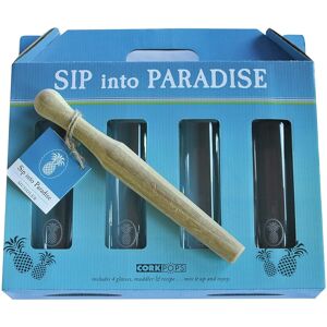 Cork Pops Pineapple Paradise Mojito Muddler and Glasses Set - 14.25 x 14.25 x 14.25 inches Clear 14.25 x 14.25 x 14.25 inches Cork Pops Pineapple Paradise Mojito Muddler and Glasses Set - 14.25 x 14.25 x 14.25 inches Clear 14.25 x 14.25 x 14.25 inches