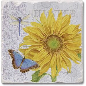 Counterart Absorbent Stone Beverage Coasters - Set of 4 - Sunflower - Multi-146 Multi-146 Counterart Absorbent Stone Beverage Coasters - Set of 4 - Sunflower - Multi-146 Multi-146