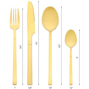 Unique 24 PCS Silverware Set, Stainless Steel Flatware Set for 6, Mirror Polished Cutlery Set, Serving Utensils Set for Kitchen Gold 24 PCS Unique 24 PCS Silverware Set, Stainless Steel Flatware Set for 6, Mirror Polished Cutlery Set, Serving Utensils Set for Kitchen Gold 24 PCS