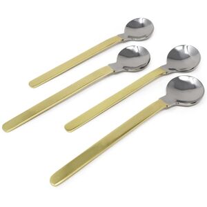 Vivience Gold and White Dessert Spoons/Forks, Set of 4 Gold Spoon Vivience Gold and White Dessert Spoons/Forks, Set of 4 Gold Spoon
