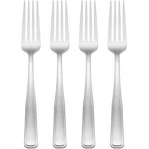 Oneida Reid Satin Flatware Set, Service for 4, Stainless Silver 4-Piece Dinner Fork Set Oneida Reid Satin Flatware Set, Service for 4, Stainless Silver 4-Piece Dinner Fork Set